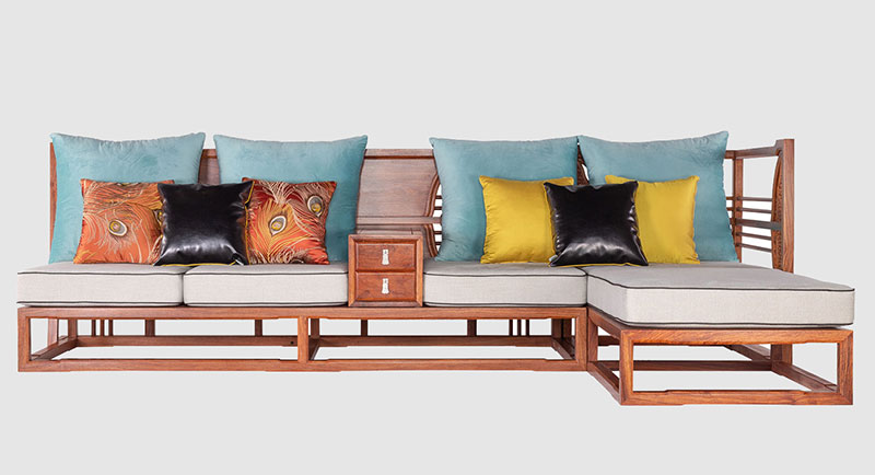 天水中式家居装修实木沙发组合家具效果图